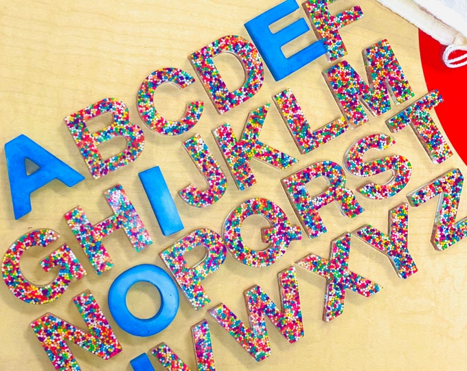 Sprinkle Resin Alphabet Letters/number/extra Letters for Frys Etsy