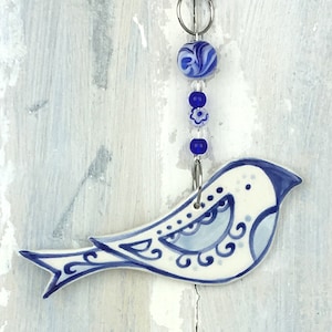 Blue & White Bird Decoration