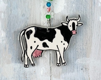 Multi-colour black & white cow Decoration