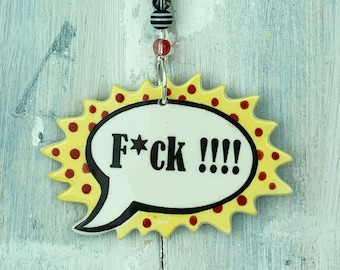 Multi-colour Speech Bubble "F*ck" Decoration