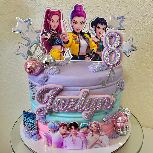 Kpop Cake topper demon hunters music