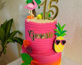 Tropical Beach Cake Topper: Summer Party Decoration - Etsy