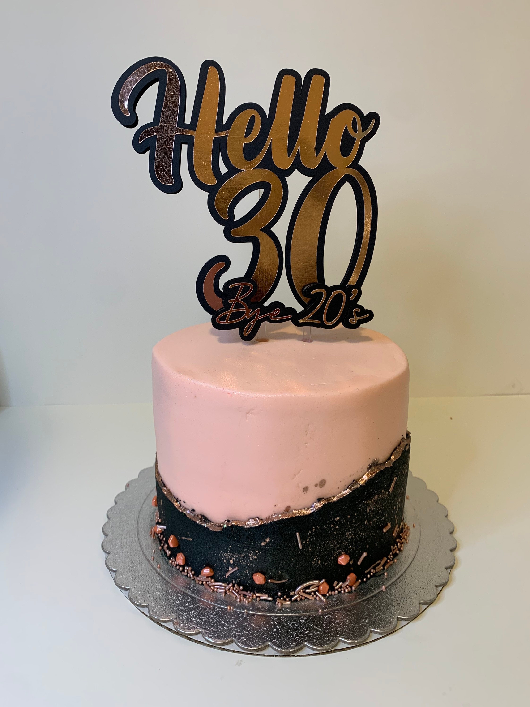 Happy Cakes エシャルプ シロ 60th Glitter Cake Topper, 60th Birthday Cake Topper, 60th
