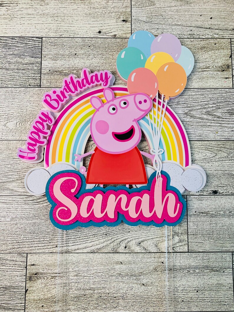 Peppa Pig Cake Topper Etsy