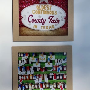 Gillespie County Fair - Fredericksburg, Texas - dos tarjetas fotográficas en blanco de 5x5