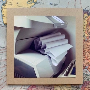 Druckerprobleme - Staffer Probleme - Capitol Printer - blanko 5x5 Notizkarte mit gratis Stempel inklusive