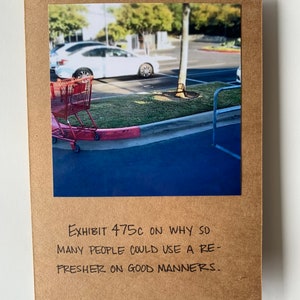 So many people need a refresher on good manners - lazy shopping cart pet peeve 5x7 blank card