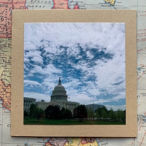 Capitólio dos EUA em Washington DC em um dia ensolarado - cartão fotográfico 5x5 em branco