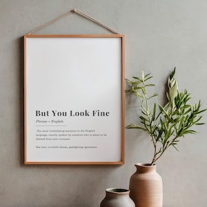 4 Chronic Illness Definition Prints | Medical Gaslighting Wall Art | Bed Rot, Spoons, But You Look Fine | Mental Health Poster