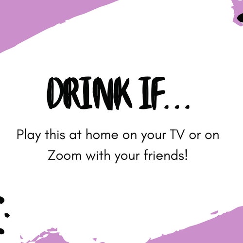 Drinking Game for Zoom Fun Party Game Adult Drinking Games Etsy UK