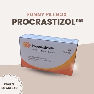 Procrastizol Lustige Pillendose | Gag Geschenk für Procrastinators (Digitaler Download)