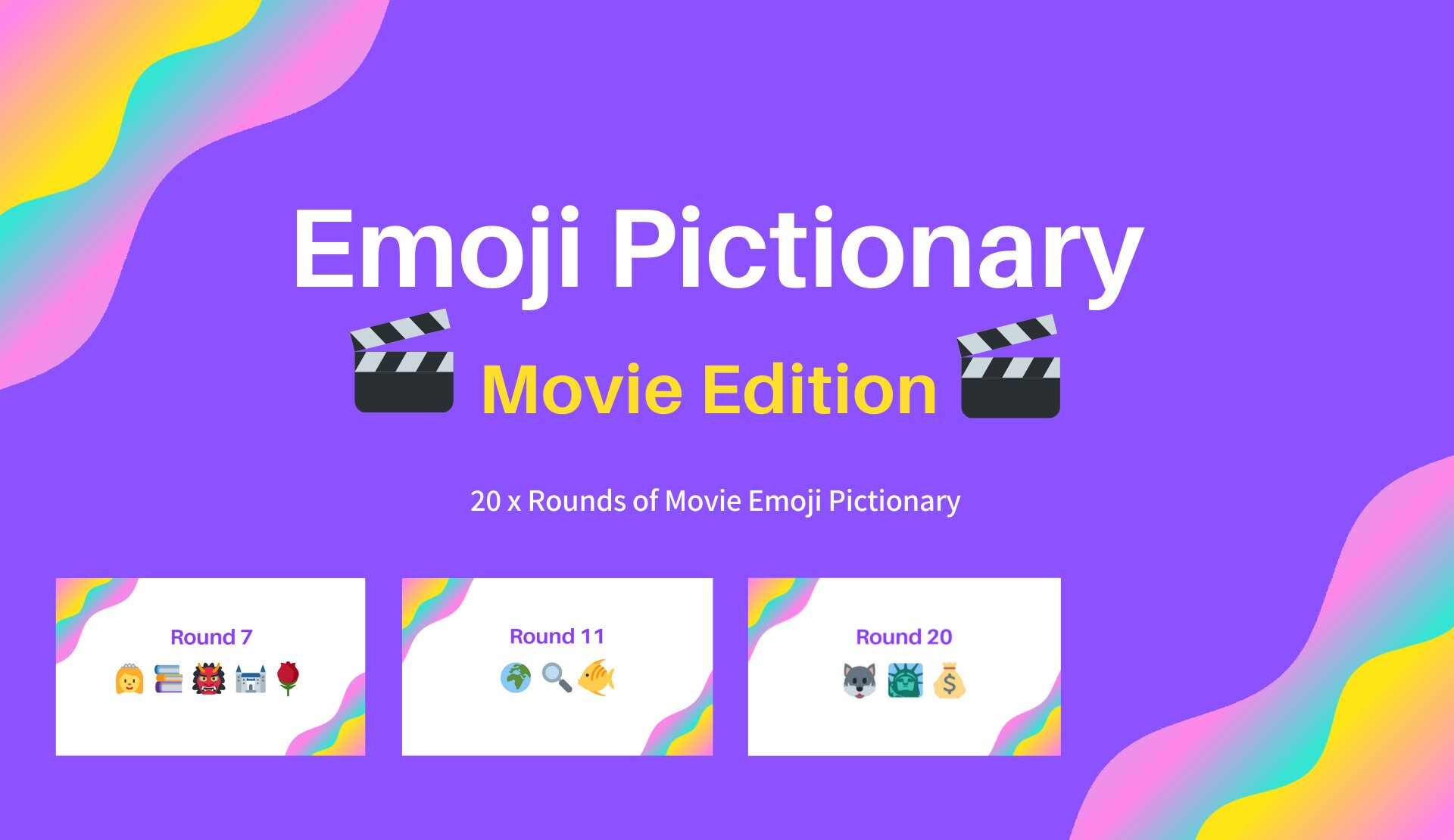 Emoji Pictionary Bundle Zoom Games Zoom Pictionary Virtual Etsy UK
