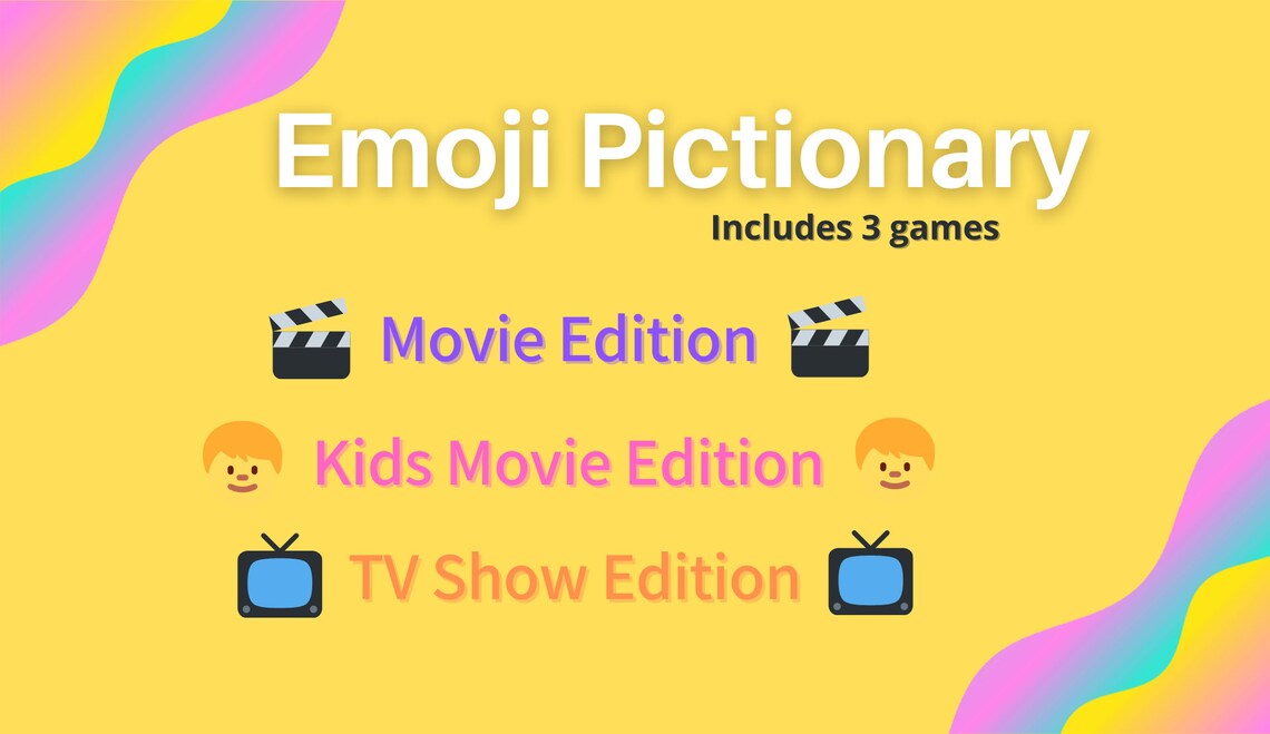 Emoji Pictionary Bundle Zoom Games Zoom Pictionary Virtual Etsy UK