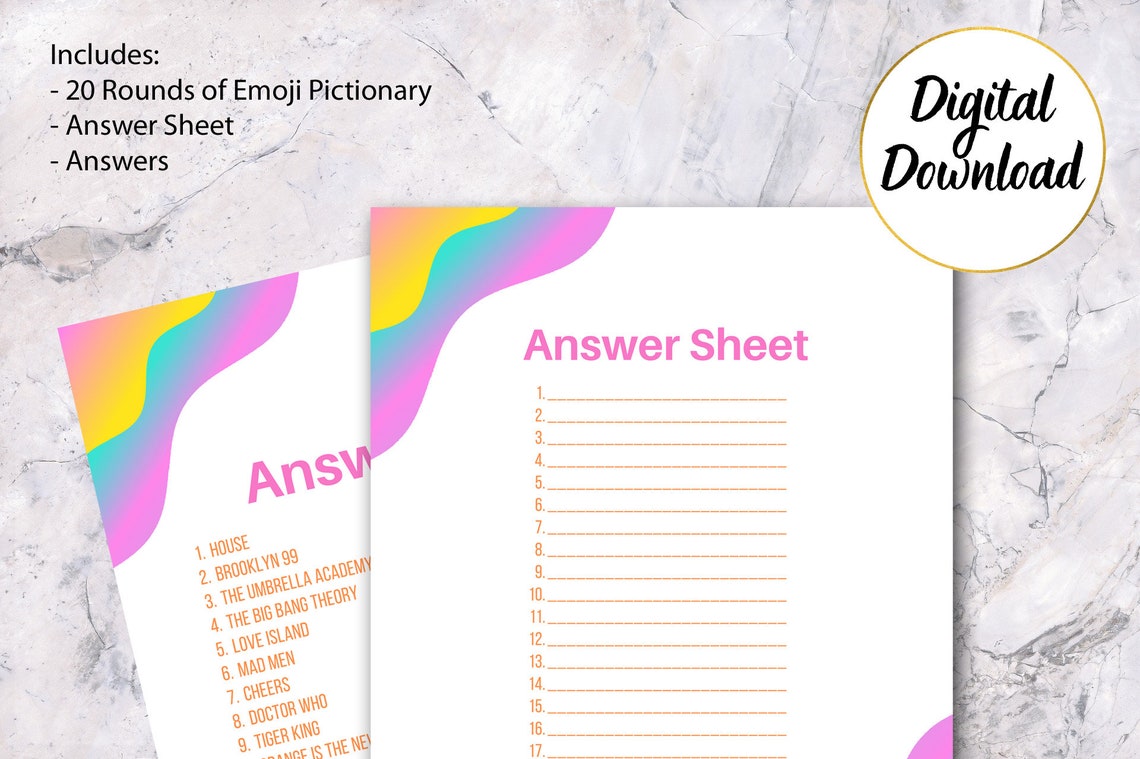 TV Show Emoji Pictionary Zoom Games Zoom Pictionary Virtual Etsy UK