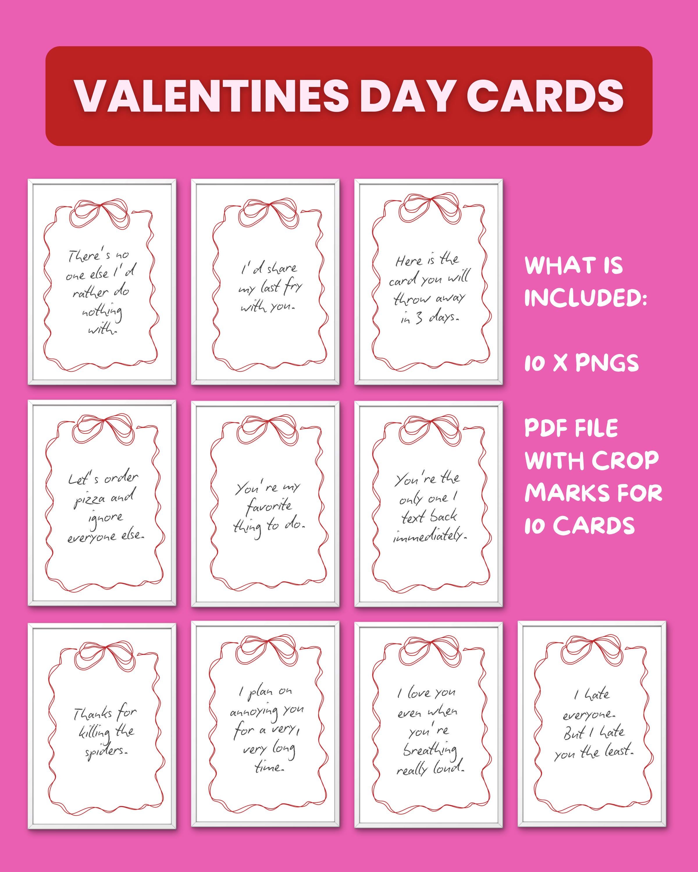 6 Sarcastic Romance Valentine Printable, Funny Flirty Love Notes, Spicy ...