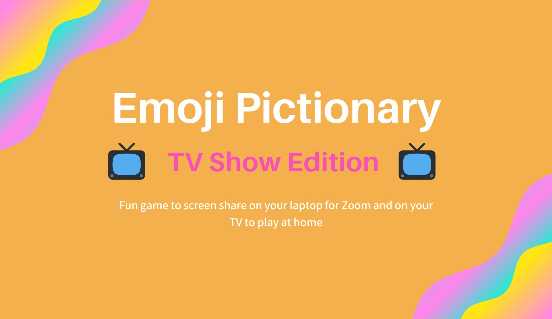 TV Show Emoji Pictionary Zoom Games Zoom Pictionary Virtual Etsy UK