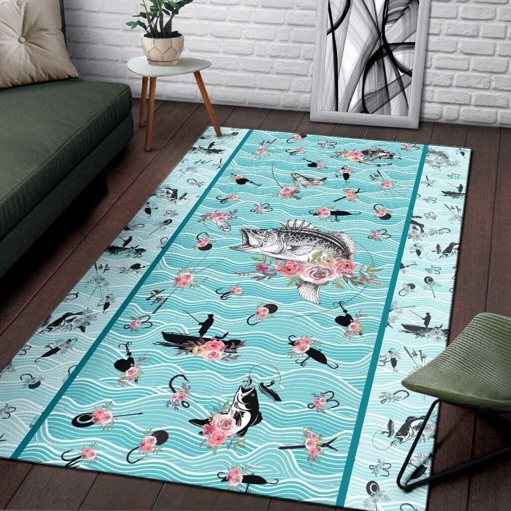 Rug Fishing 47 Decor Livingroom Rug Stylish Design Trendy Etsy