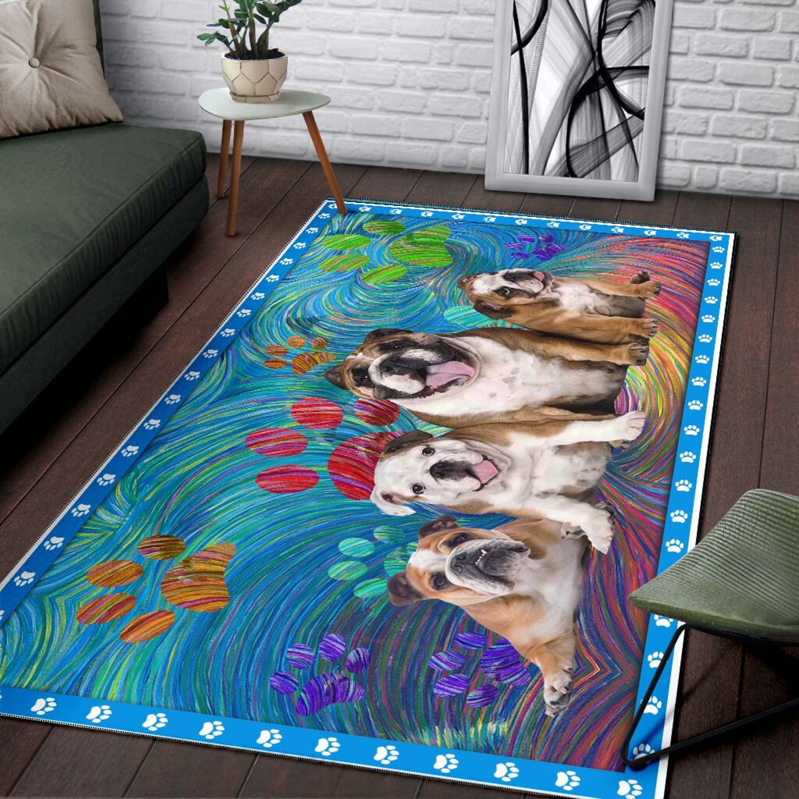 Bulldog Rug Bulldog Lovers 05 Printable Stylish Design Etsy