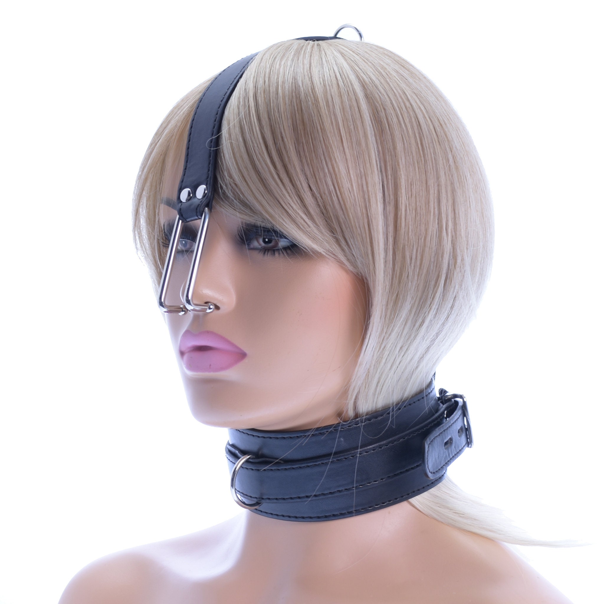 Crochet de nez bdsm en cuir avec collier Etsy Canada