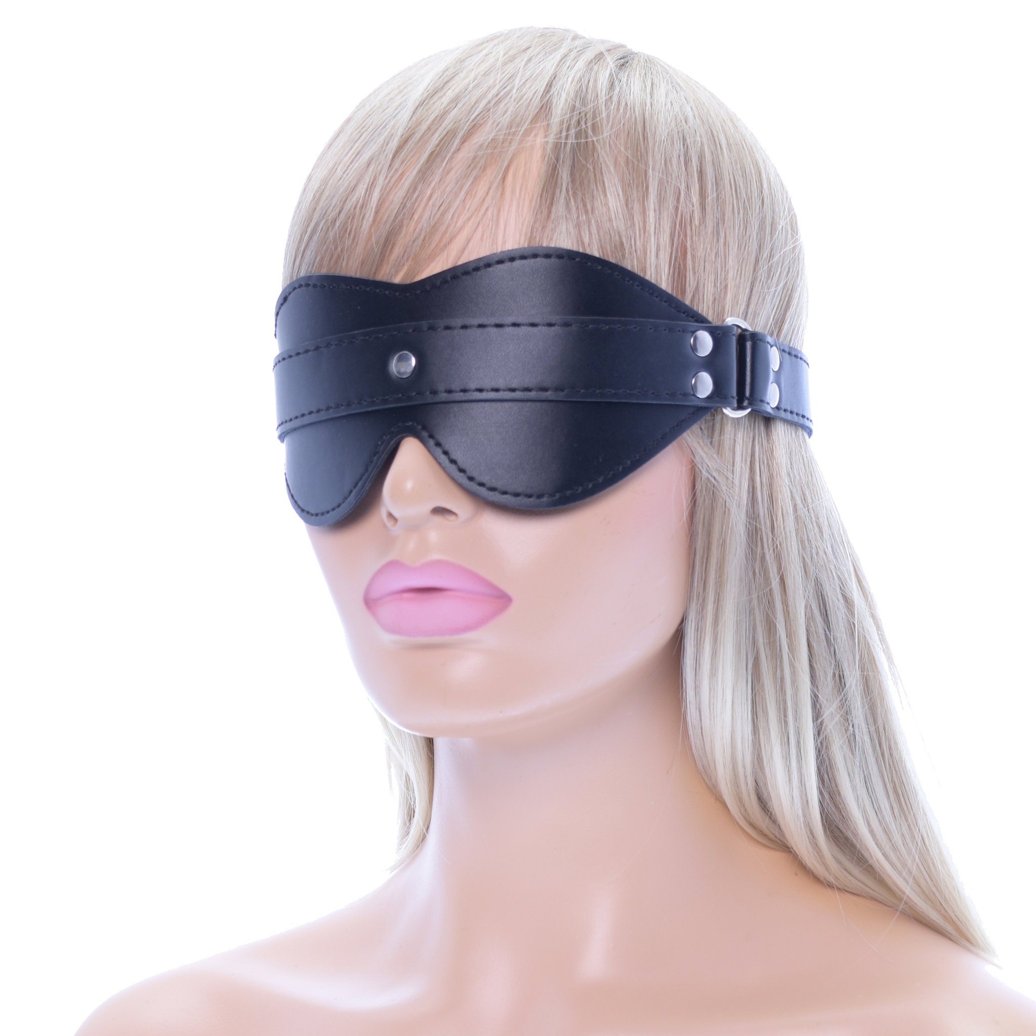 Blindfolds Leather Soft Padded Blindfold for Fetish BDSM Play