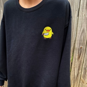 Ente mit Messer Besticktes Sweatshirt