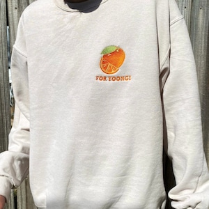 Oranges for Yoongi Sweatshirt, Kpop Embroidered Sweatshirt, BTS merch