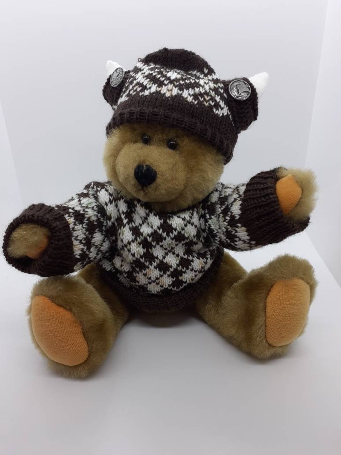 Teddy bear with traditional fair isle jumper and Viking style | Etsy