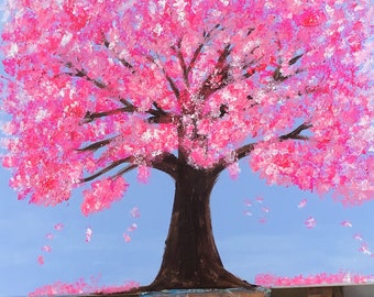 Cherry blossom painting, Cherry blossom tree, Sakura painting, Cherry blossom art