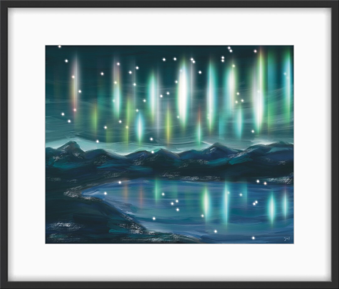 Northern Lights Art Print Digital Download Aurora Borealis Etsy