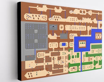 The Legend of Zelda Map Two Piece Canvas Wall Art | Game Room Artwork | Gift For A Gamer | Video Game Decor | Video Game Maps