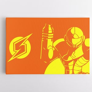 Metroid canvas kunst aan de muur | Spelkamerkunstwerk | Cadeau voor een gamer | NES-kunstwerk | Decor van de speelkamer | Videogame artworkafdrukken