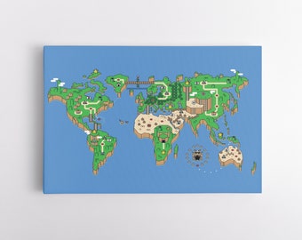 Video Game World Map Etsy