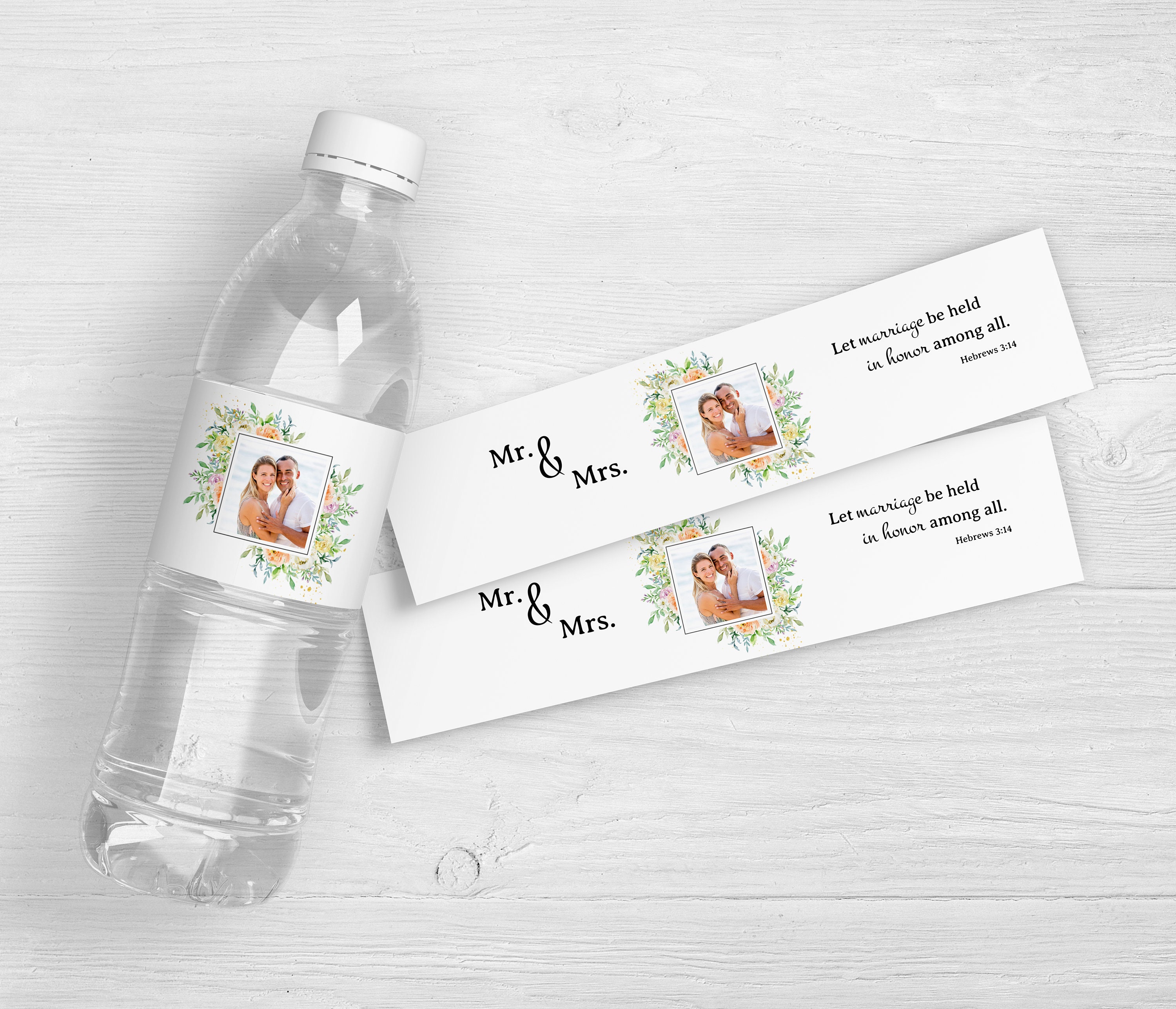 Held in Honor Water Bottle Labels | Wedding Favor Labels | Photo Wedding Favors | Wedding Water Bottles | Personalized Wedding | Set of 10