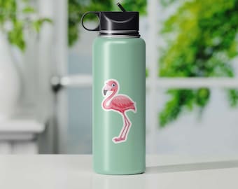 Cute Cartoon Pink Flamingo Sticker | Flamingo Laptop Sticker | Flamingo Car Decal | Flamingo Water Bottle Sticker | Cute Cell Phone Sticker