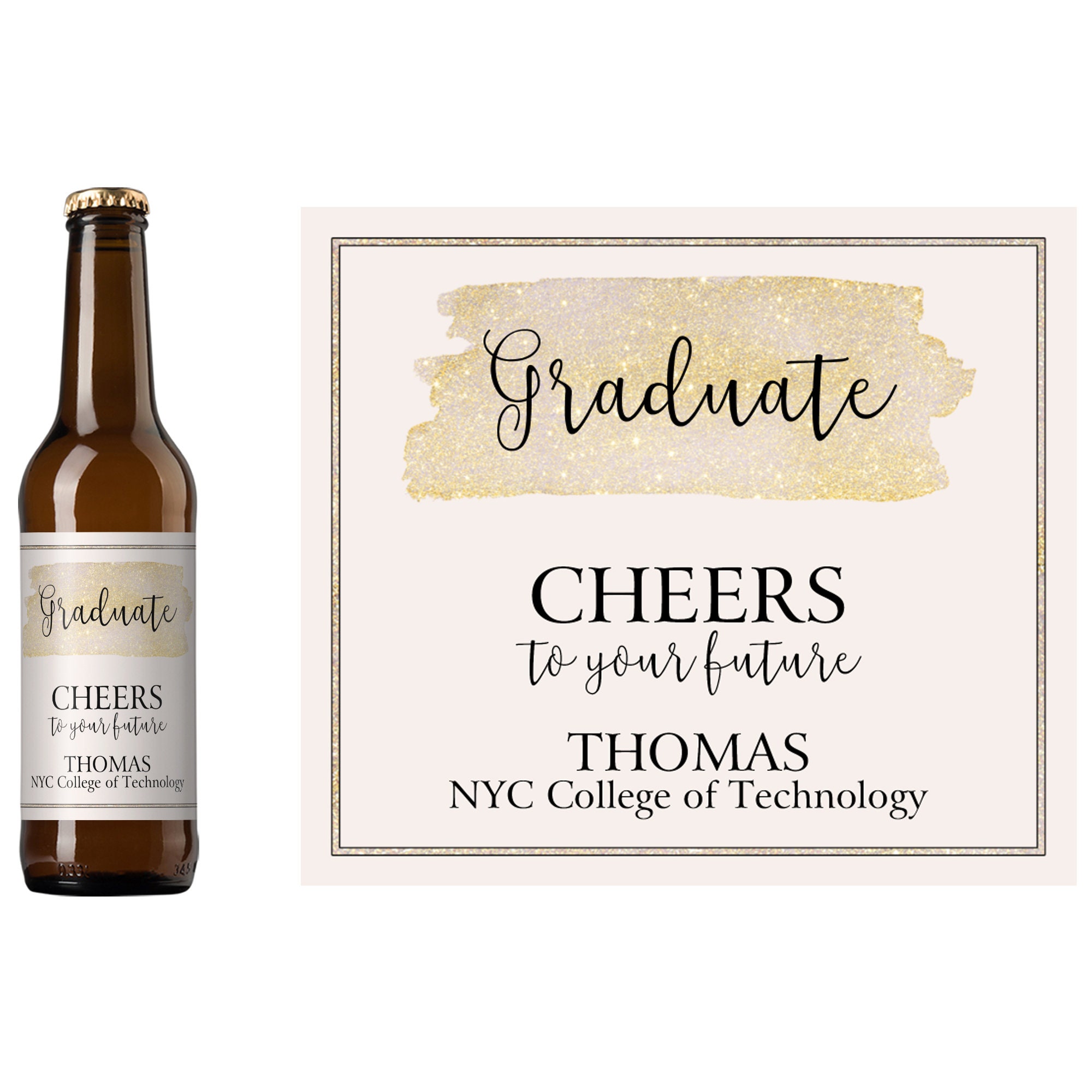 Graduate Cheers Custom Beer Label | Graduation Party Gift | Graduation ...