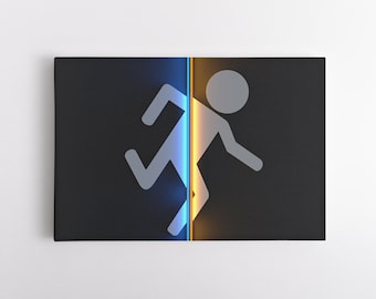 Arte de pared de lienzo de portal, Obra de arte de sala de juegos, Obra de arte de videojuegos, Regalo para un jugador, Decoración de videojuegos, Lienzo de juegos, Impresiones de videojuegos
