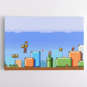 Super Mario In Action Nintendo Canvas Wall Art | Game Room Artwork | Gift For A Gamer | Video Game Decor | Gaming Canvas | Video Game Prints