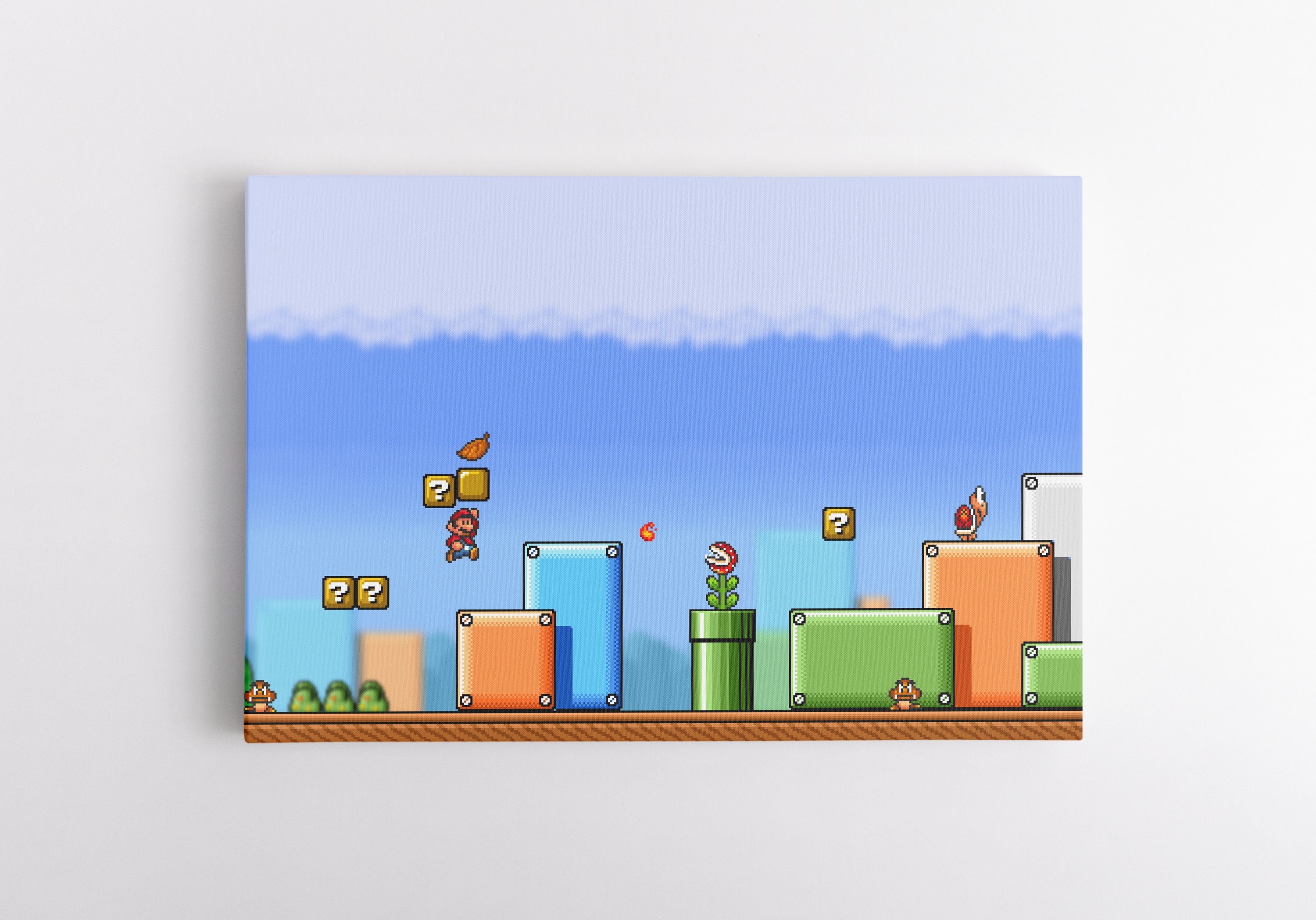 Super Mario in Action Nintendo Canvas Wall Art | Game Room Artwork ...