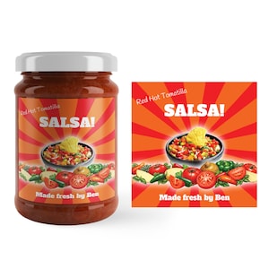 Salsa Jar Label | Tomatillo Sauce Labels | Homemade Sauce Jar Sticker | Tomato Sauce Labels