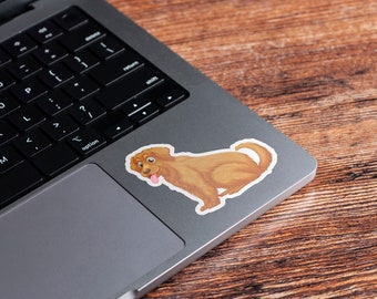 Autocollant mignon Golden Retriever | Autocollant de chien d'or | Autocollant pour bouteille d'eau pour chien Golden Retriever | Autocollant pour ordinateur portable Retriever | Sticker Voiture Chien
