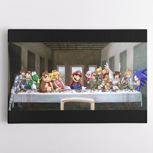 The Last Supper Nintendo Canvas Wall Art | Game Room Artwork | Gift For A Gamer | Video Game Decor | Gaming Canvas | Video Game Prints