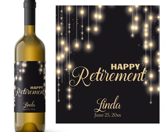 String Light Retirement Wine Label | Retirement Gift Idea | Retirement for Boomer Gift | Custom Retirement Gift
