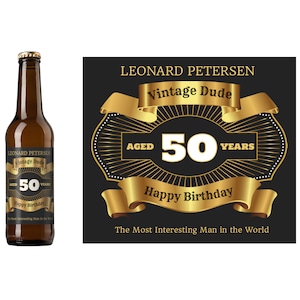 Vintage Birthday Beer Label | Personalized Birthday Beer Label | Custom Beer Gift | Homebrew Beer Label | Milestone Birthday Gift