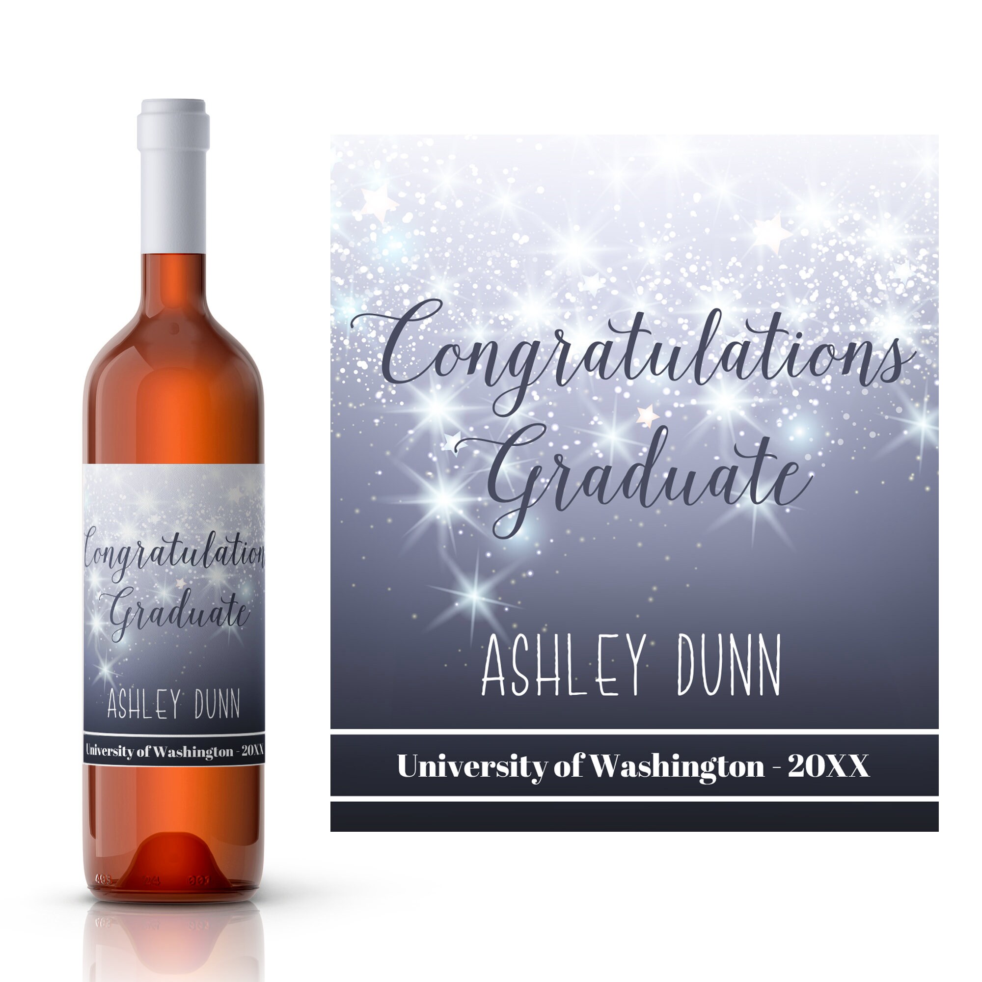 Personalized graduation wine labels