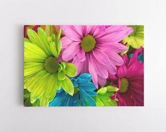 Colorful Spring Flowers Canvas Wall Art | Flower Decor | Spring Flowers | Flower Designs | Bright Wall Art | Home Decor | HD Canvas Art