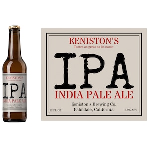 IPA Custom Beer Label | Home Brew Beer Label | Personalized Beer Label | IPA Custom Beer Labels |