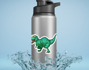 Cartoon Tyrannosaurus Sticker |  Tyrannosaurus Laptop Sticker | Cartoon Tyrannosaurus Water Bottle Sticker | Cartoon Tyrannosaurus Car Decal