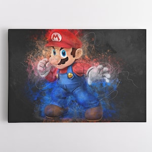 Super Mario Canvas Wall Art | Game Room Artwork | Gift for A Gamer ...