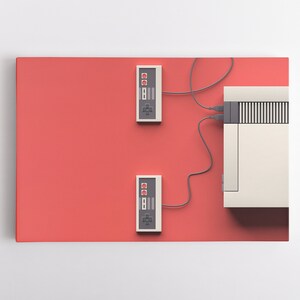 Old School NES Canvas Wall | Game Room Artwork | Nintendo | Gift For A Gamer | Retro Game Art | Playroom Wall Art | Wall Art Ready to Hang