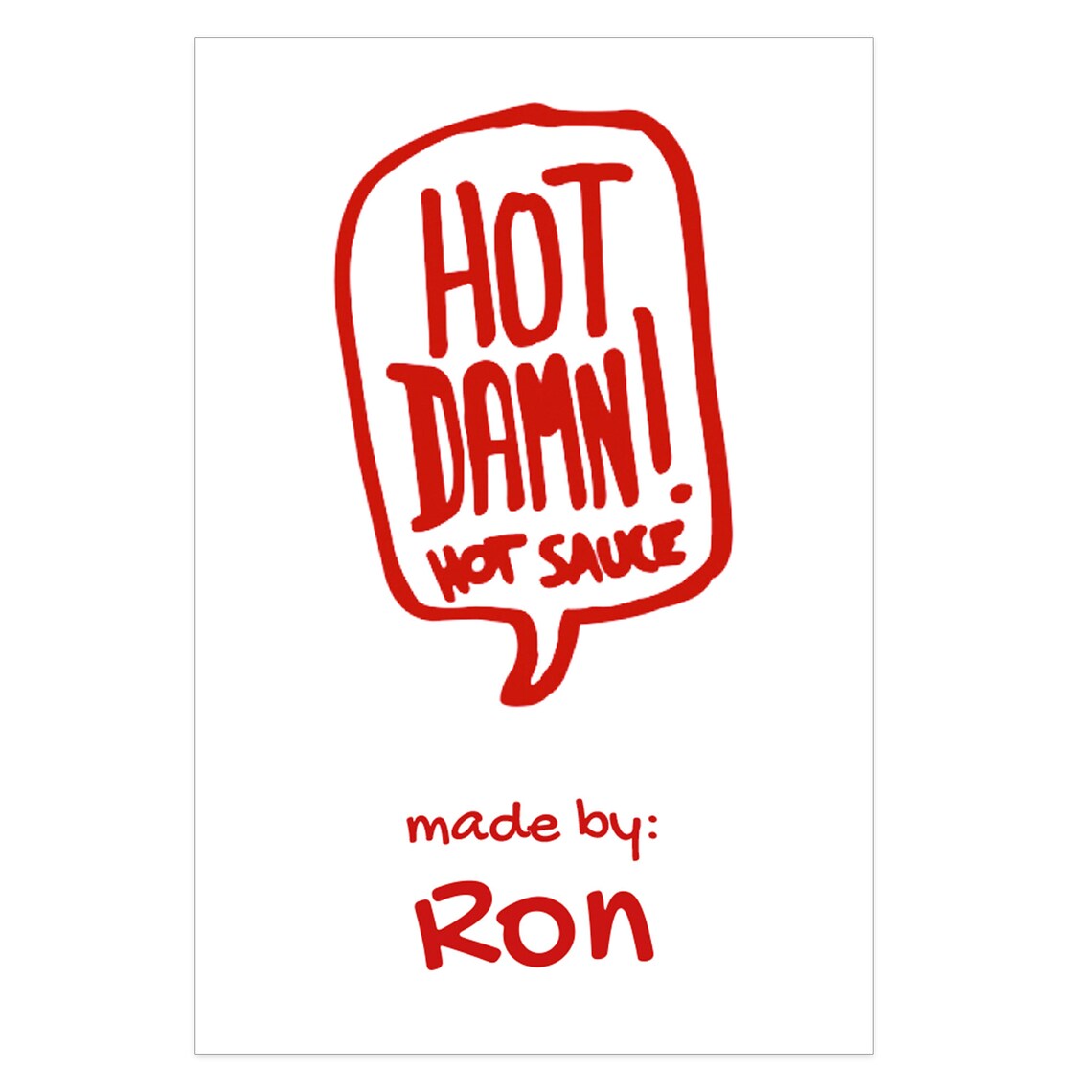 Hot Damn Hot Sauce Label Make Your Own Hot Sauce Label Etsy